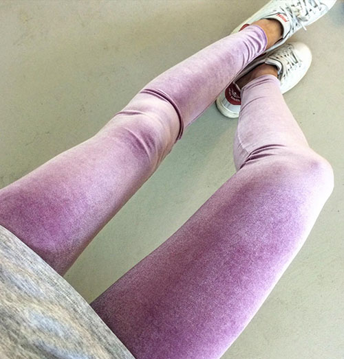e-outfit pink velvet leggings